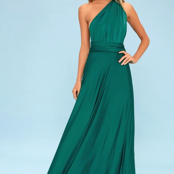 Always Stunning Convertible Emerald Green Maxi Dress - Picture 4 of 7